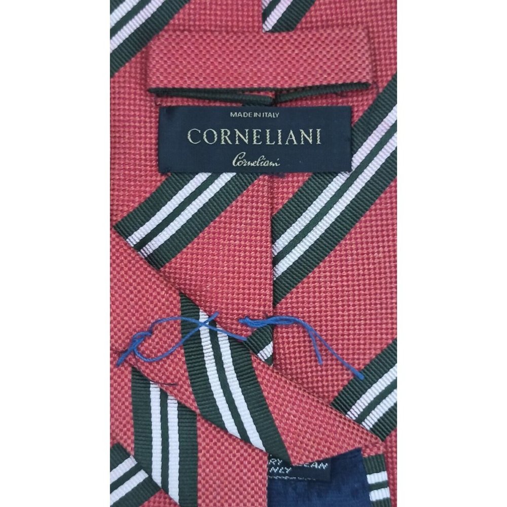 CORNELIANI Orange Striped Silk Tie ITALY 61"/ 3.6" EC - Picture 2 of 4